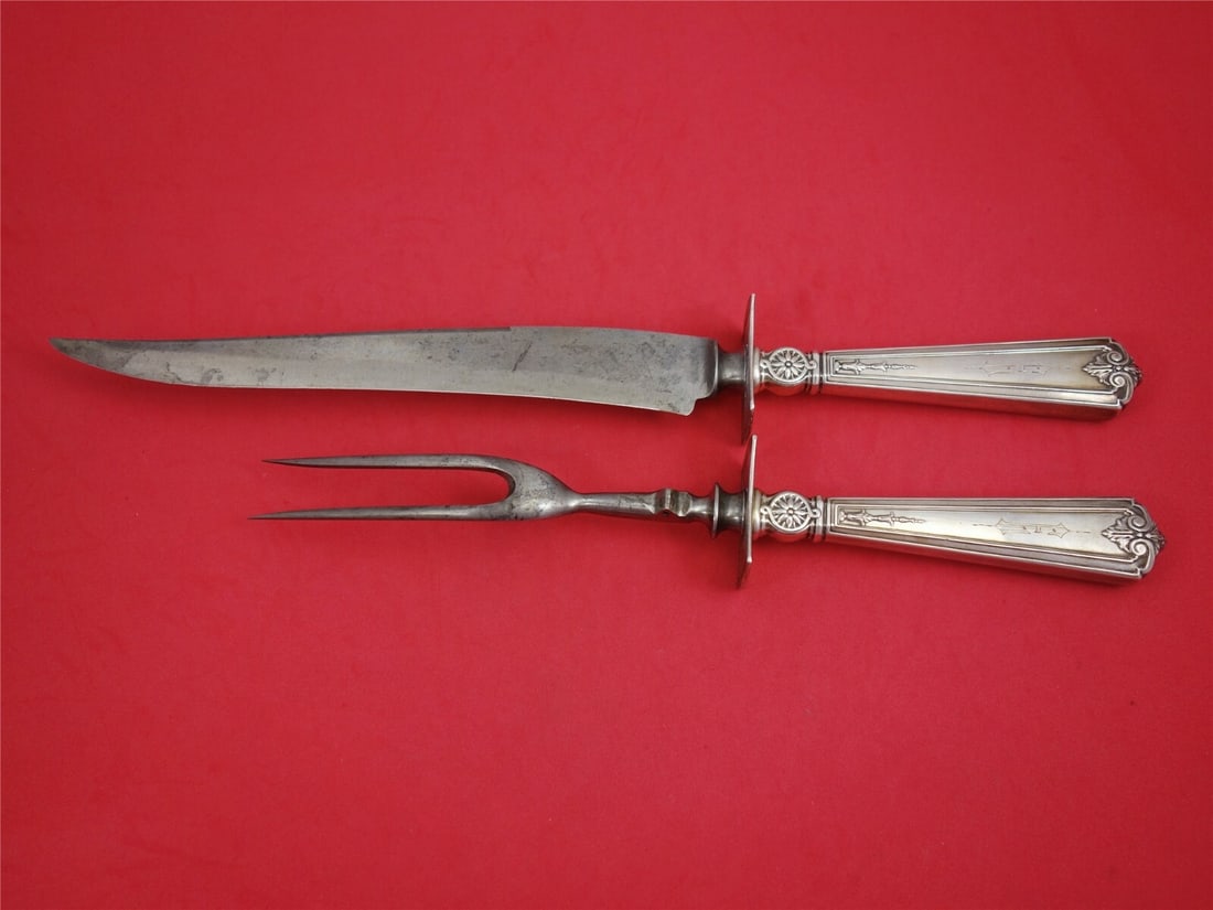 Durgin Victorian Sterling Silver 2pc Roast Carving Set (1 of 2)