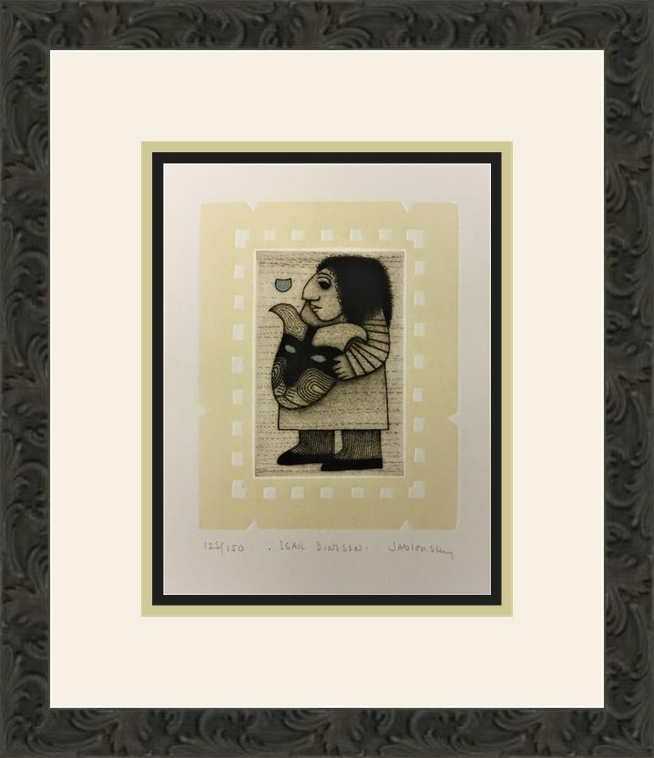 Carol Jablonsky Signed Limited Edition Lithograph Mask Framed Art 1981 (1 of 3)