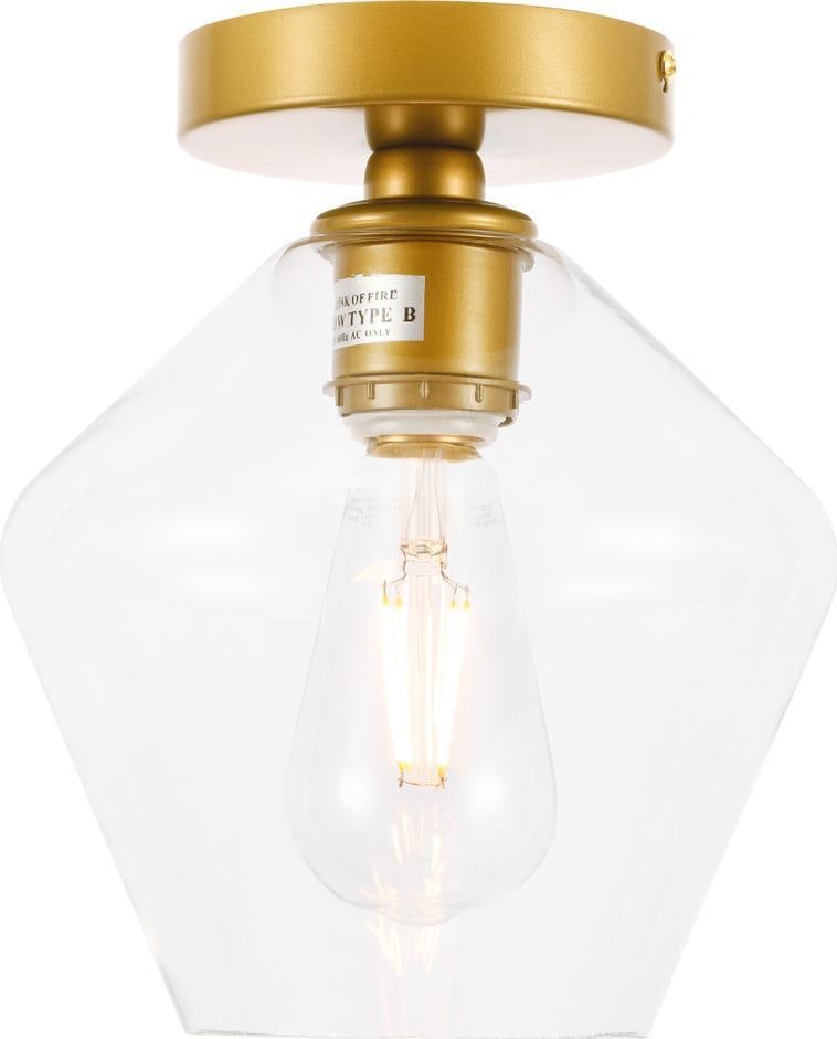 Elegant Lighting Gene Brass Flush-Mount Ceiling Light UL-Listed (1 of 1)