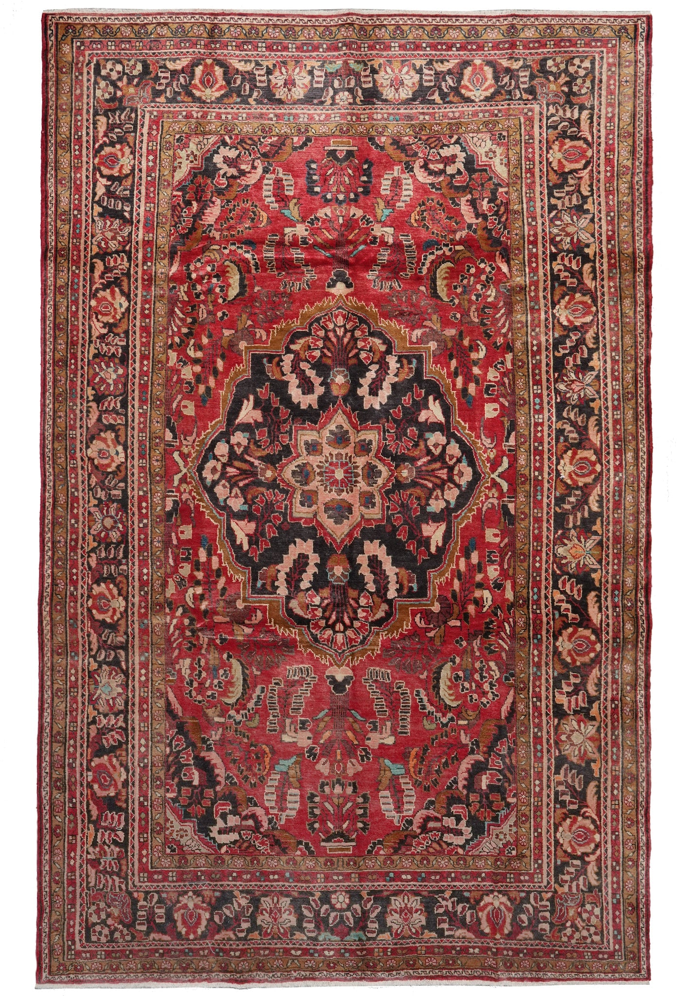 7.5 x 11.3 Semi-Antique Persian Lilihan Hand-Knotted Wool Rug (1 of 14)