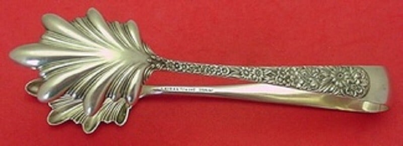 Kirk Repousse Sterling Silver Ice Tongs 6.25 Inch Serving Tool (1 of 1)