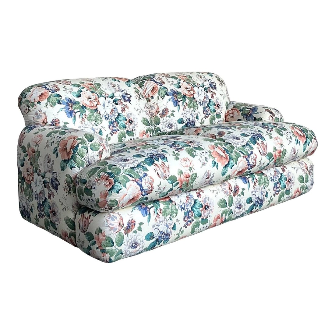 Floral Upholstered Loveseat with Chintz Print and Rounded Silhouette (1 of 10)