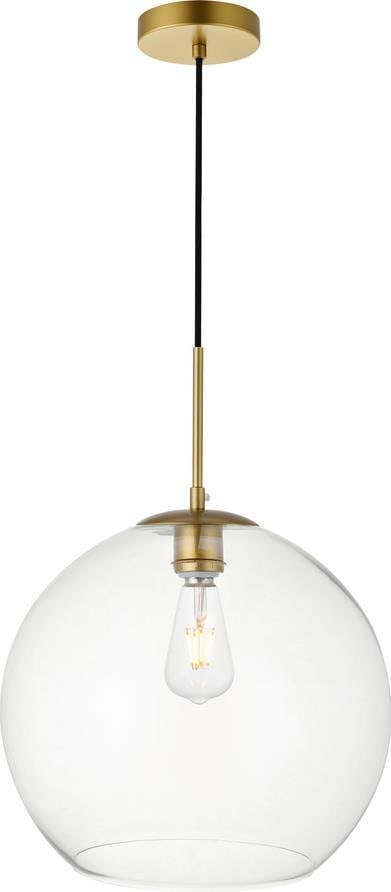 Elegant Lighting Baxter Clear Glass Brass Pendant Light 1-Light (1 of 1)
