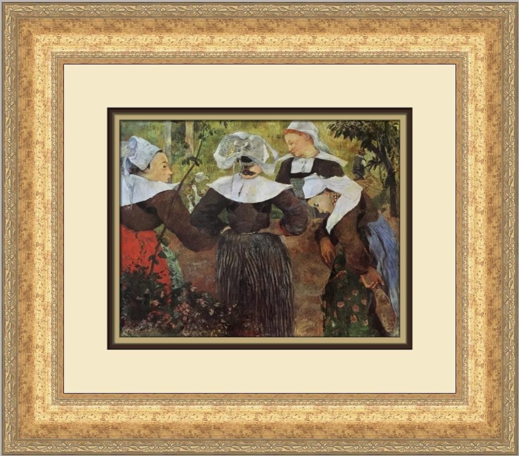 Paul Gauguin Breton Peasant Women Custom Framed Print 1988 (1 of 2)