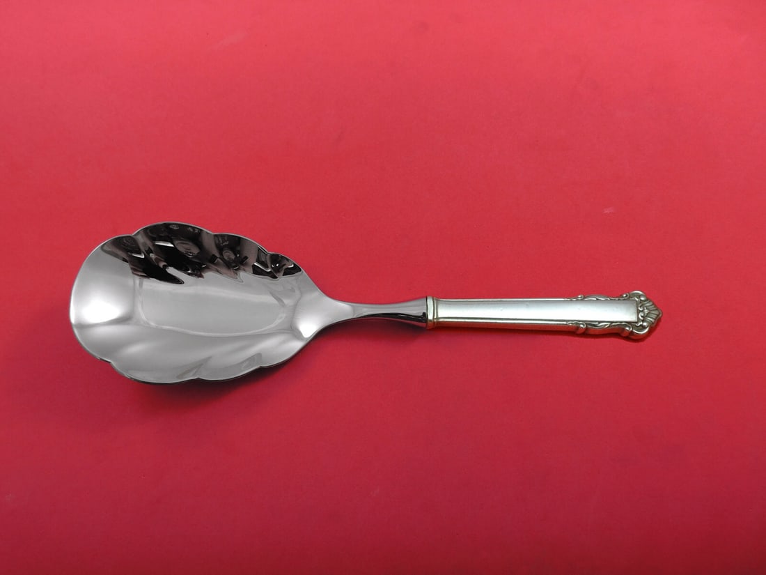 Lunt Sterling Silver English Shell Rice Spoon 10 Inch Custom Scalloped Bowl (1 of 3)