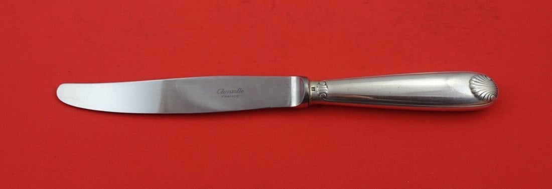 Christofle Arcantia Silverplate Dinner Knife 9.75 Serrated Vintage (1 of 2)