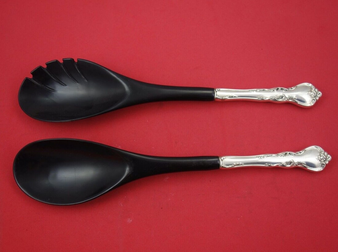 Reed & Barton Savannah Sterling Silver Salad Serving Set 12 Inch (1 of 2)