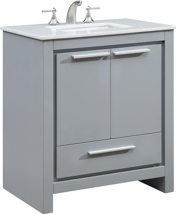 Elegant Lighting Filipo Vanity with Soft-Close Doors Silver Chrome Finish (1 of 1)