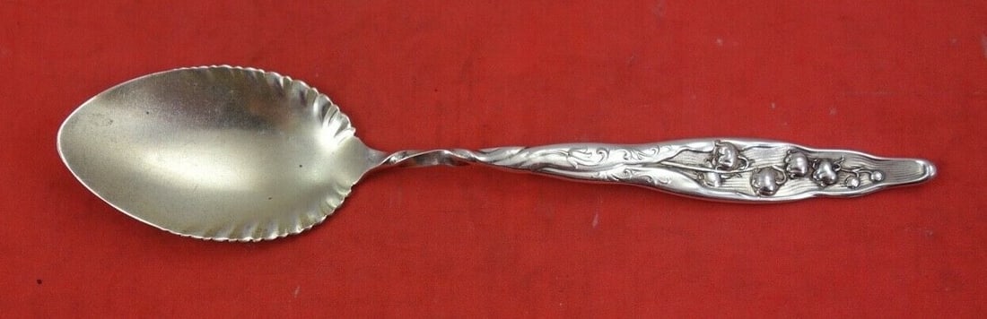 Whiting Lily of the Valley Sterling Silver Ice Cream Spoon 5 5/8" (1 of 2)