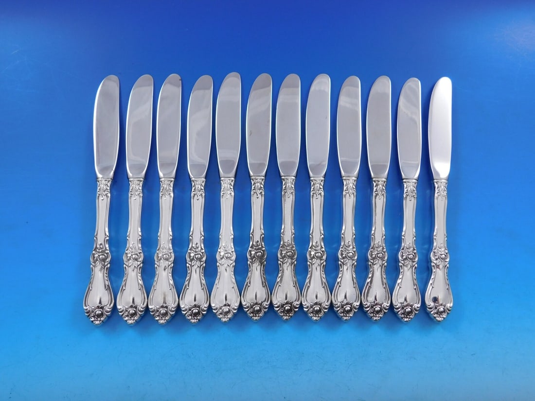 Wallace Royal Rose Sterling Silver Butter Spreader Set 12 pcs (1 of 5)