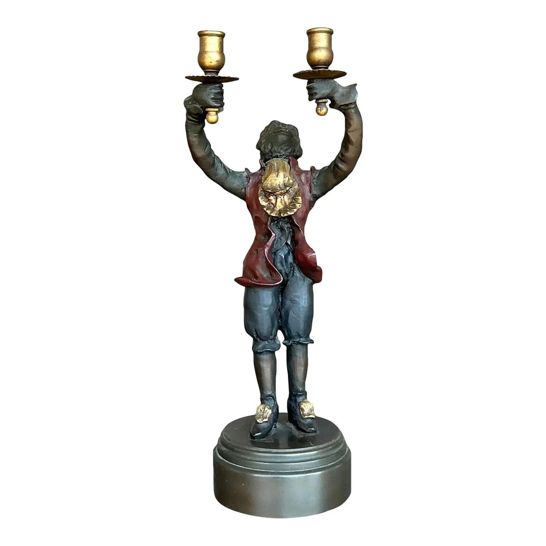 Vintage Regency Monkey Candlestick Polychrome Figure with Gilded Holders (1 of 10)