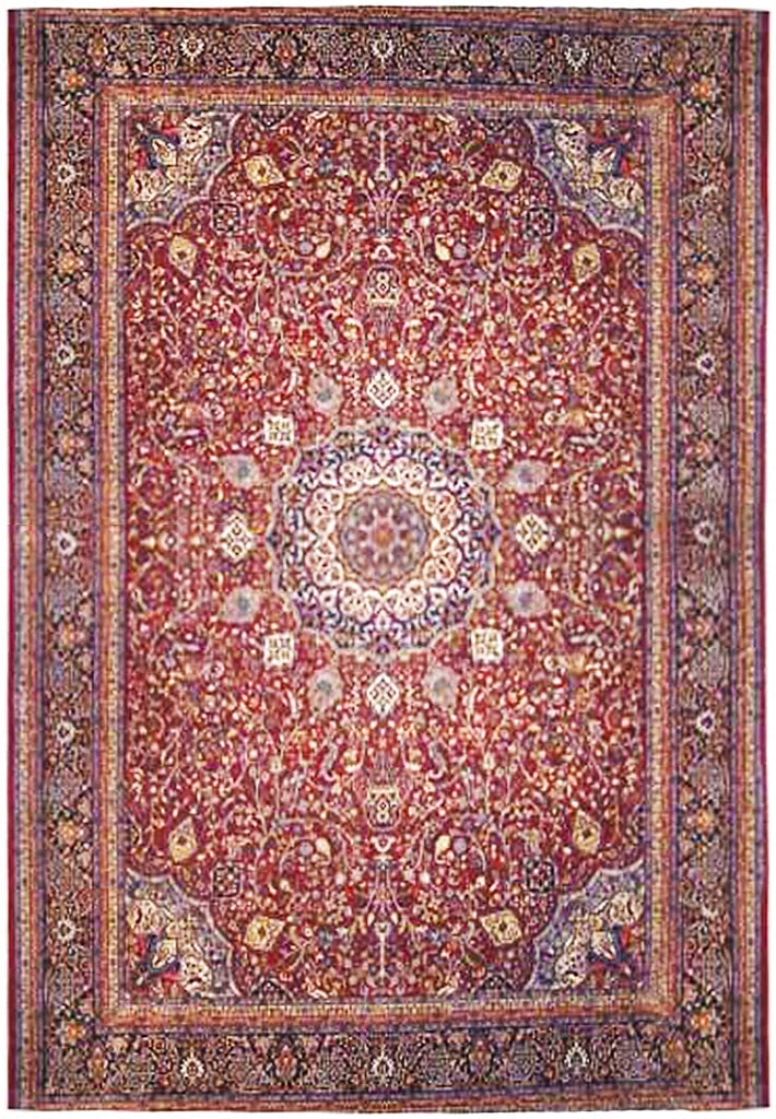 Handmade 6.1 x 8.10 Fine Red Weave Taj Mashad Rug (1 of 3)