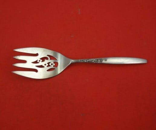 Lunt Sterling Silver Summer Song 8 Inch Pierced Serving Fork (1 of 3)