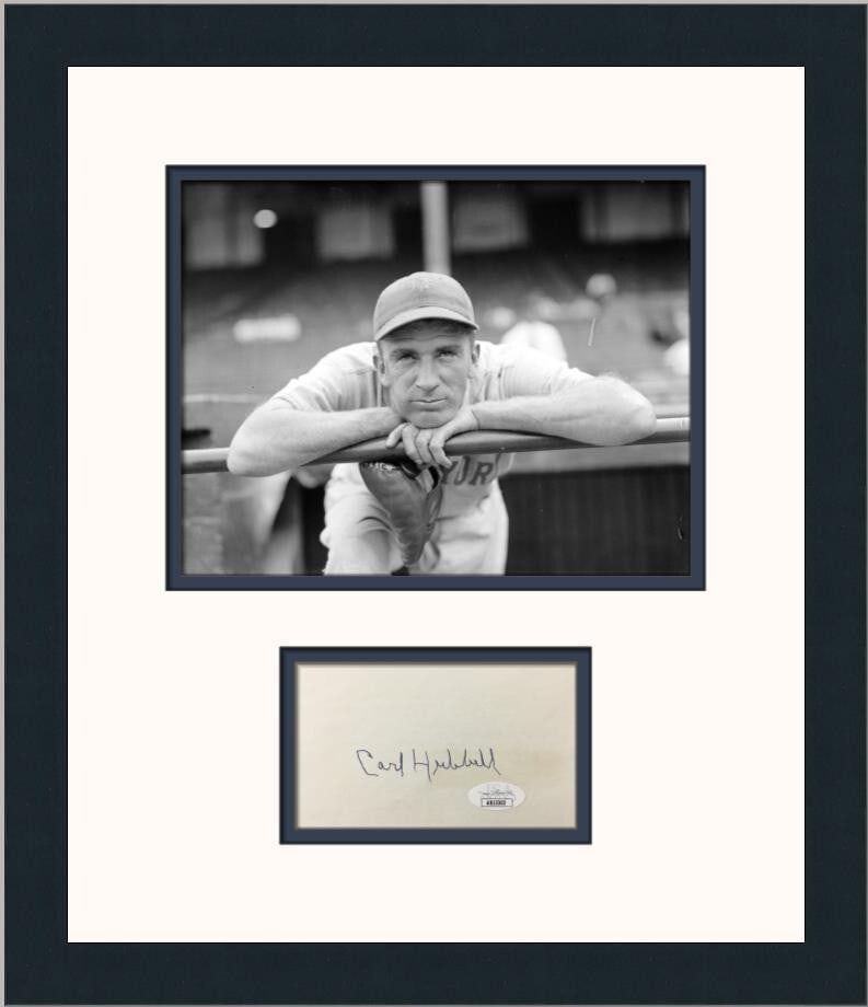 Carl Hubbell Signed New York Giants Framed Photo JSA Certified 10x8 (1 of 3)