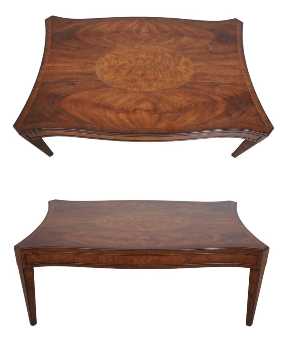 Theodore Alexander Sheraton Style Mahogany Coffee Table 54 x 34 Inches (1 of 10)