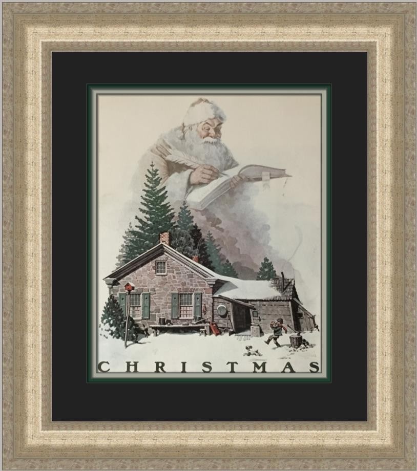 Norman Rockwell Christmas II Custom Framed Art Print 1975 (1 of 2)