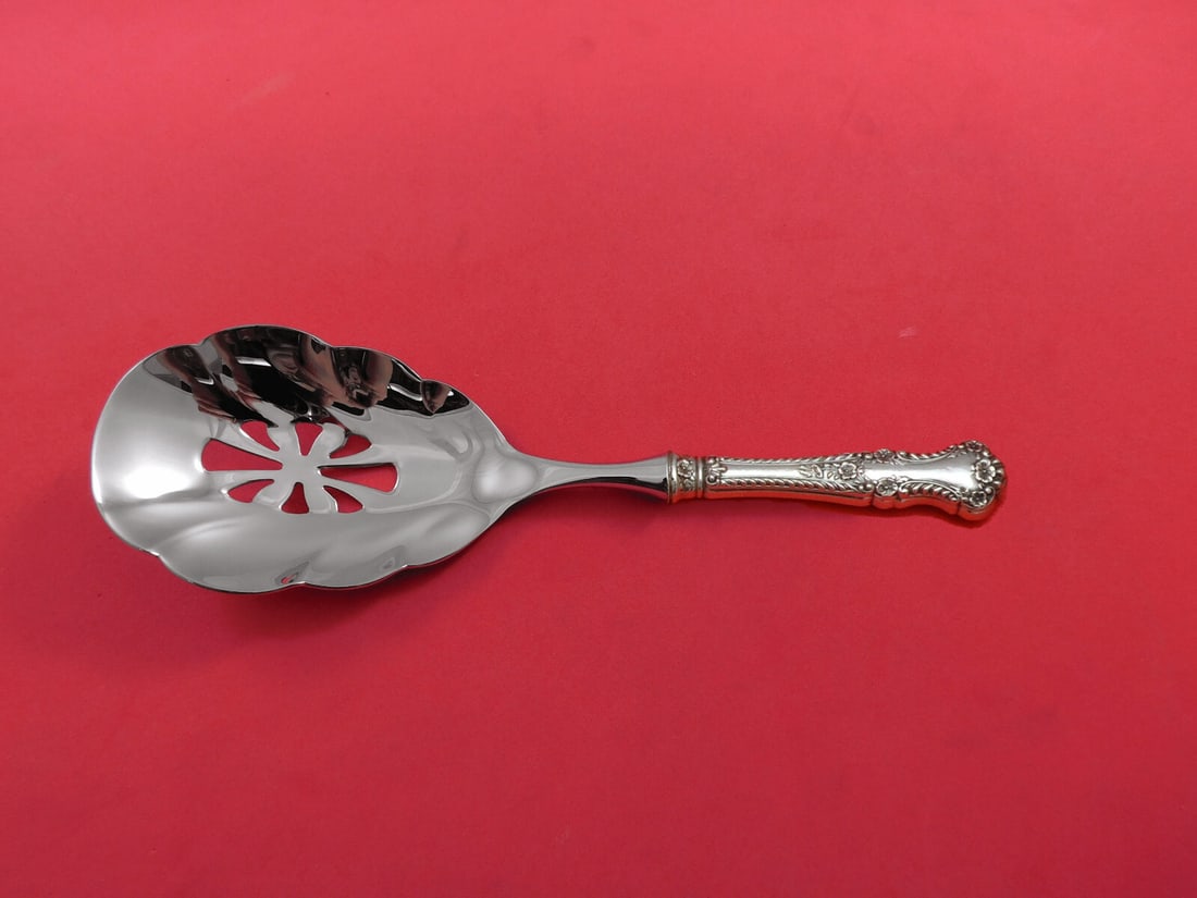 Gorham Cambridge Sterling Silver Vegetable Spoon Custom Pierced Scalloped 10" (1 of 3)