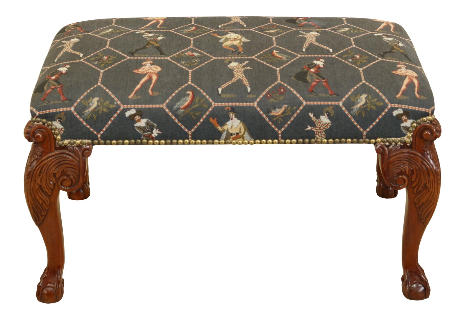 1990s Hickory Chair Co. Traditional Ball & Claw Bench (1 of 9)