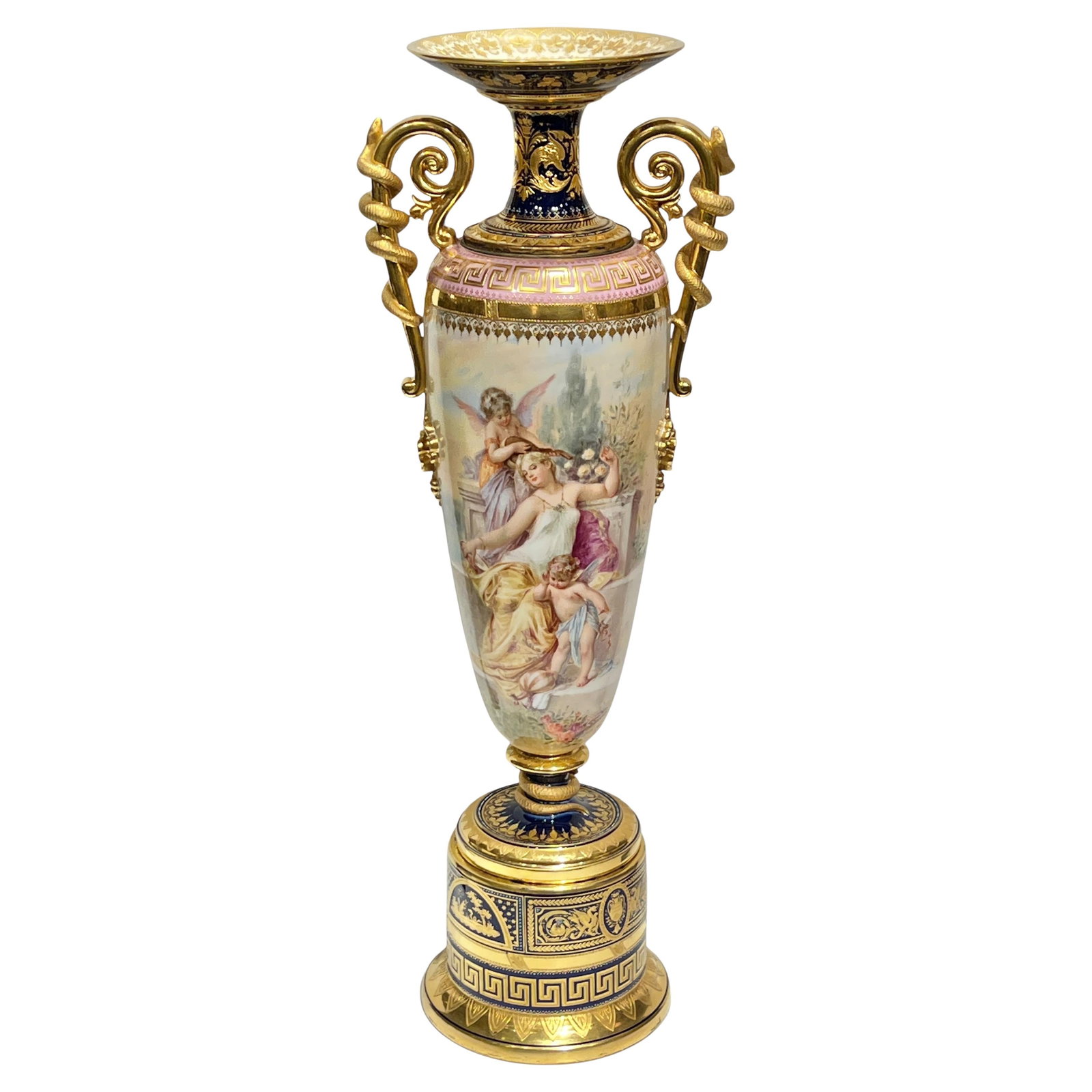 Neoclassical Porcelain Vase with Gilt and Mythological Scenes Austria c1900 (1 of 10)