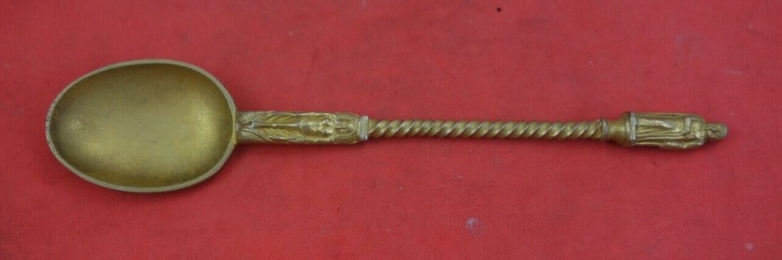 Danish Sterling Coffee Spoon Vermeil 1911 4 5/8 Inch (1 of 2)