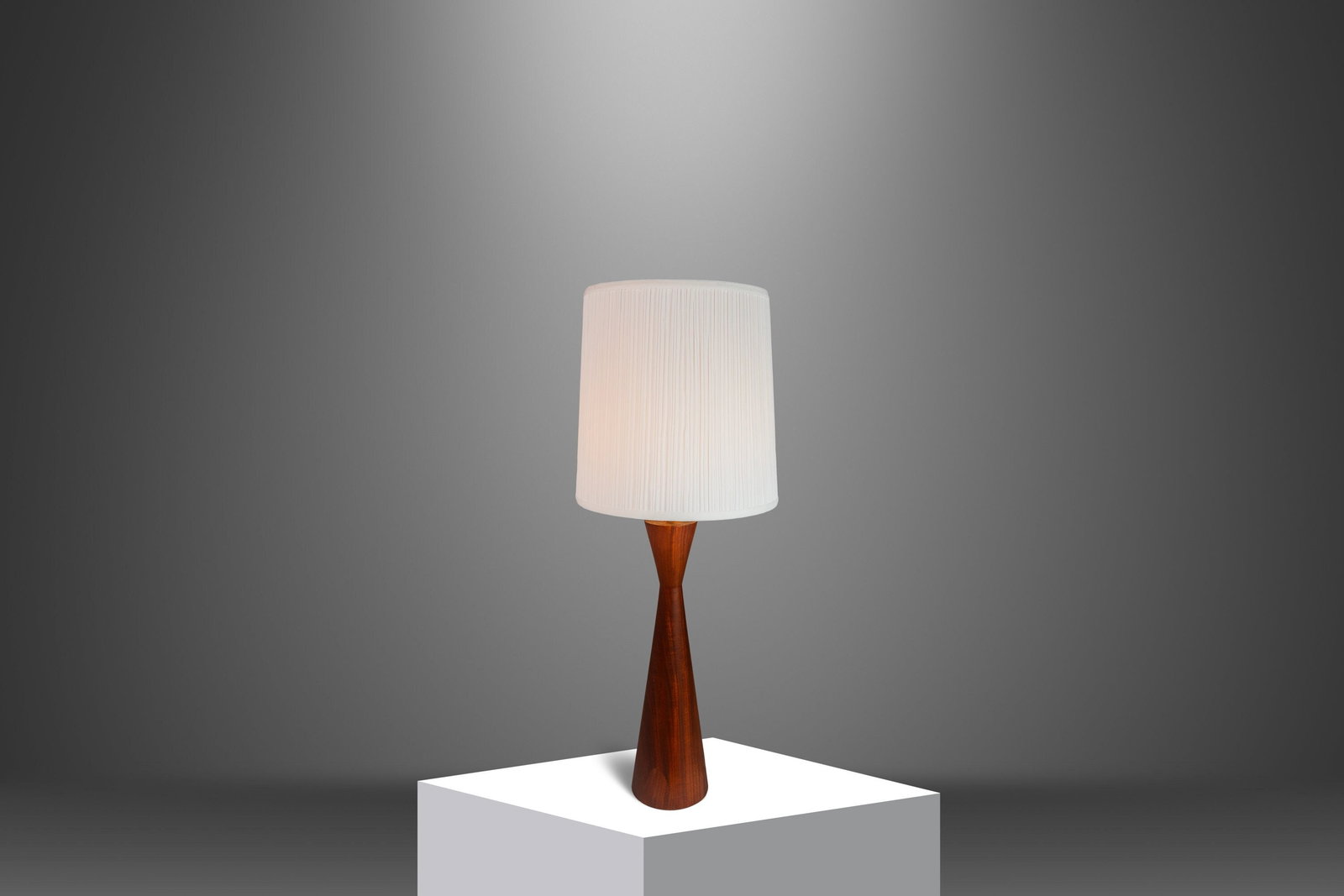 Mid-Century Modern Hourglass Table Lamp by Phillip Lloyd Powell in Solid Walnut (1 of 10)