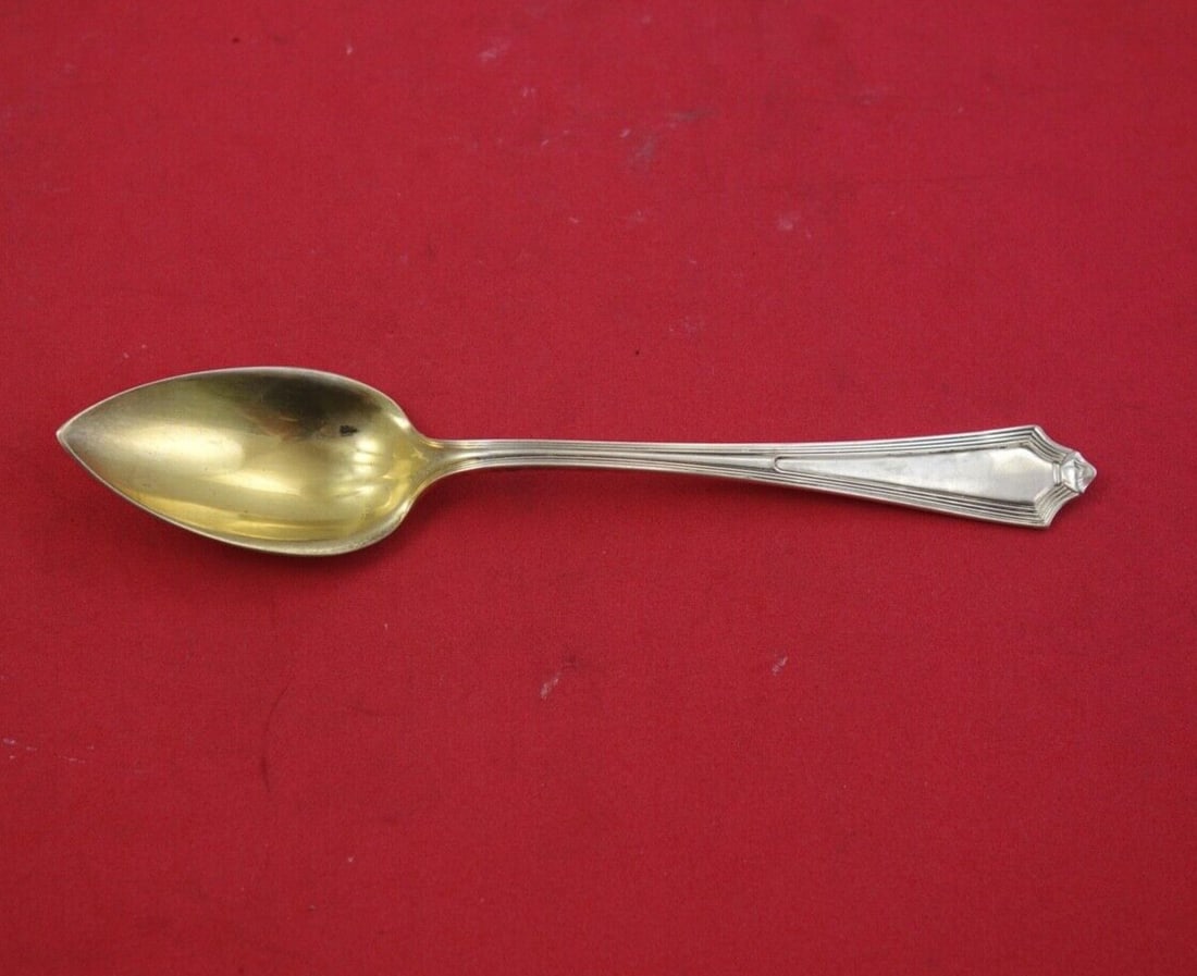 Gorham Plymouth Sterling Silver Grapefruit Spoon Gold Wash 5 3/4" (1 of 2)