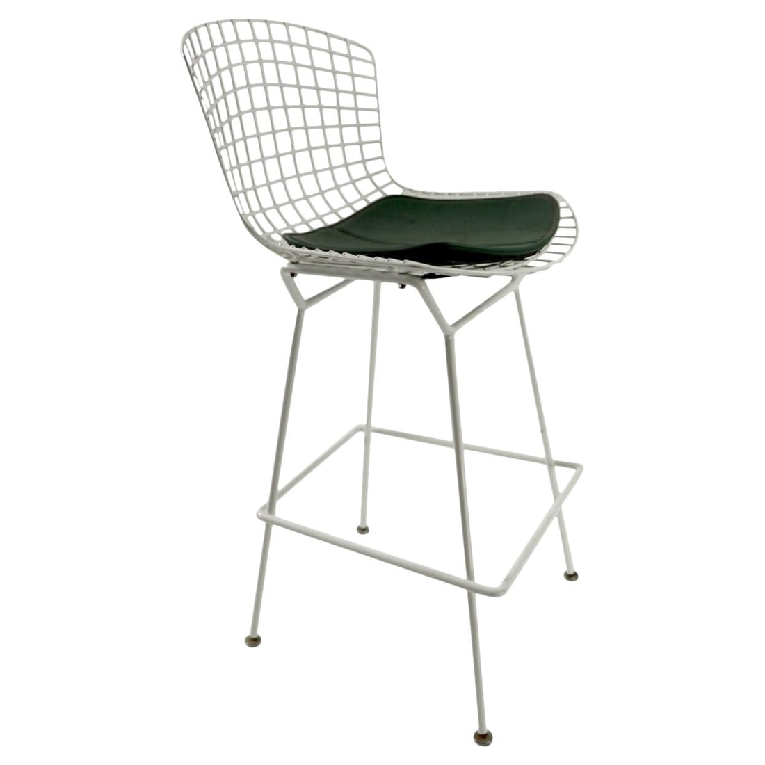 Vintage Bertoia Counter Stool by Knoll 1950s White Upholstery: Vintage Bertoia Counter Stool by Knoll 1950s White Upholstery This classic counter stool showcases the timeless design of Bertoia, crafted by Knoll International during the 1950s-1960s. It is in very