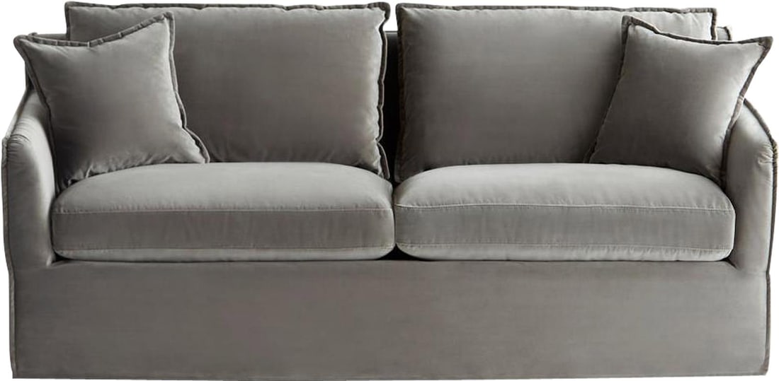 Soventa Gray Velvet Sofa Victorian Style Plush Comfort (1 of 6)