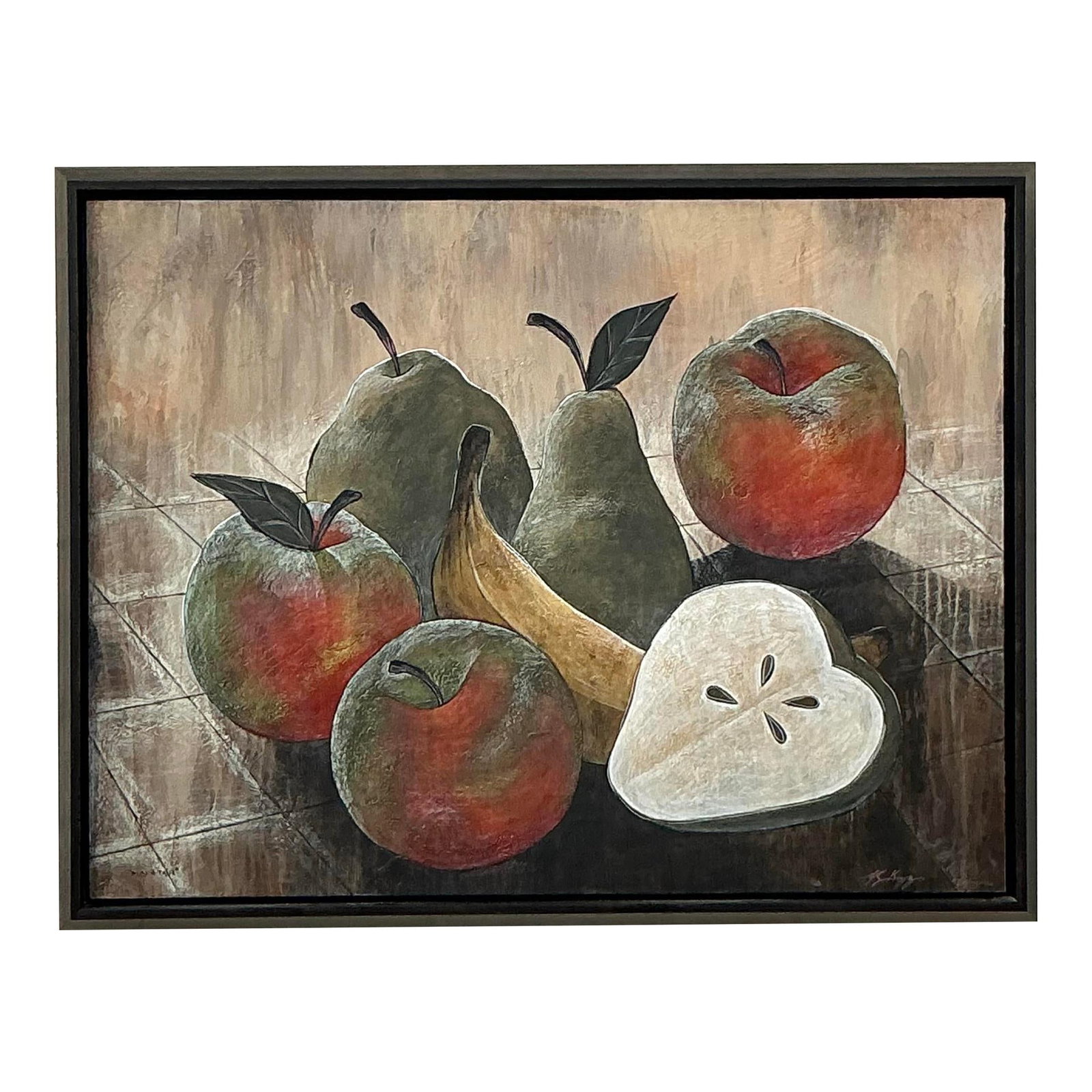 Vintage Boho Large Still Life Canvas Art 54x42 (1 of 6)