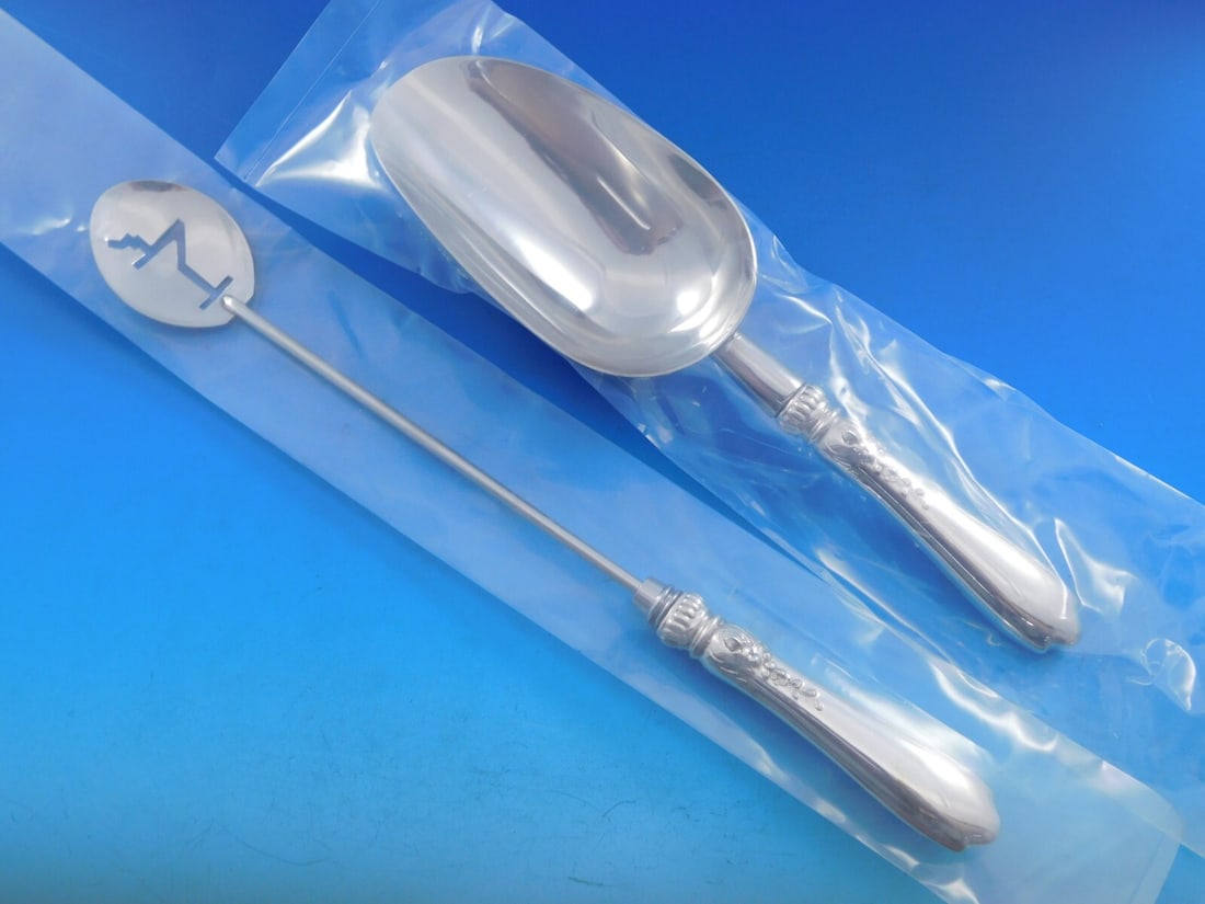 Lunt Nellie Custis Sterling Silver 2pc Bar Set Custom Made (1 of 10)