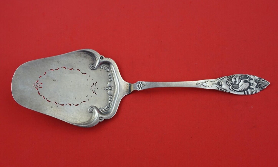 Hestenes Ibis Norwegian Sterling Silver Cake Server 11.25" Pierced Blade (1 of 2)
