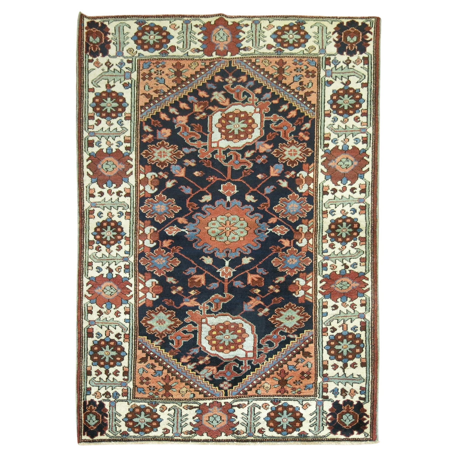 3'9 x 5' Antique Persian Bakhtiari Wool Scatter Rug Early 20th Century (1 of 7)