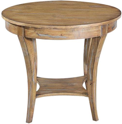 Beachwood Ballard Round Side Table Solid Mango Wood Tapered Legs (1 of 4)