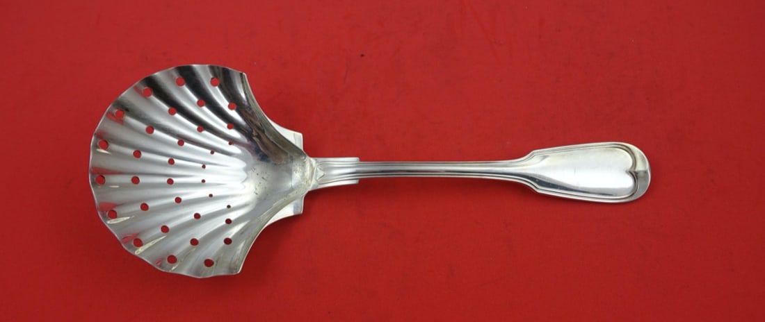 Buccellati Nantucket Silverplate Serving Spoon Shell Bowl Pierced 8 3/4" (1 of 3)