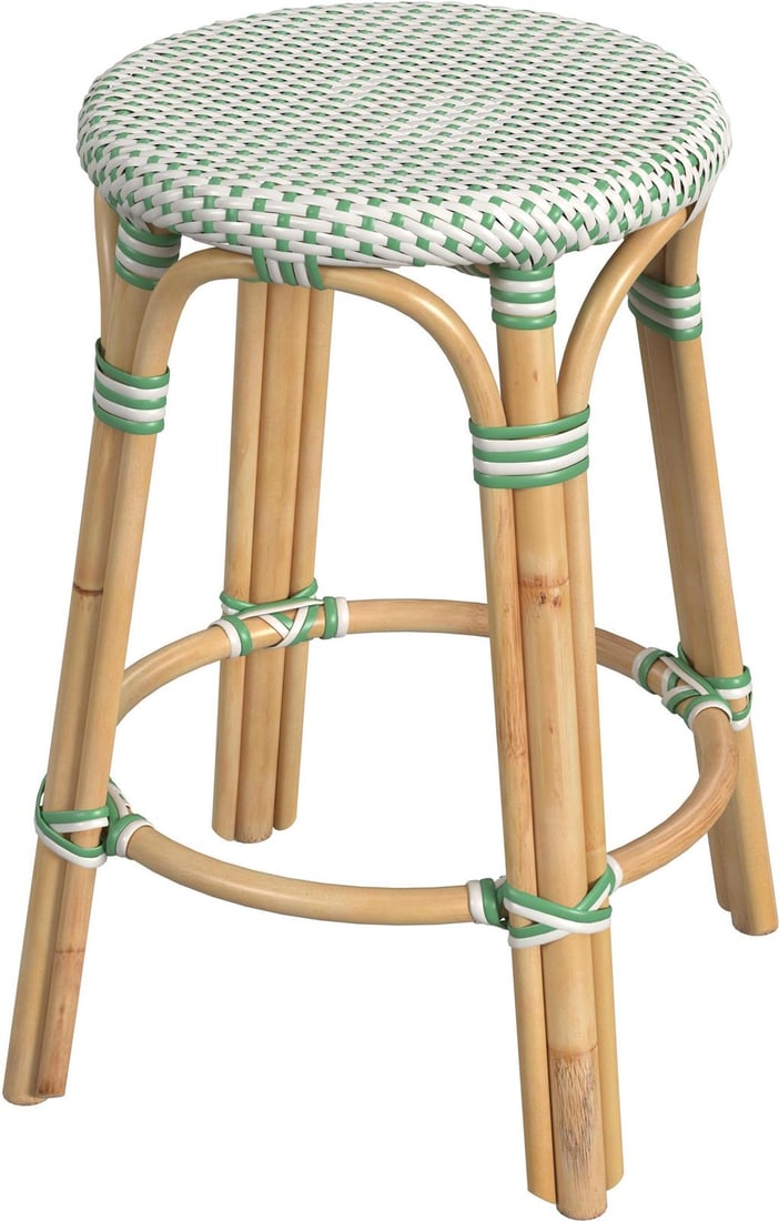 Butler Tobias Coastal Style Round Rattan Counter Stool (1 of 6)