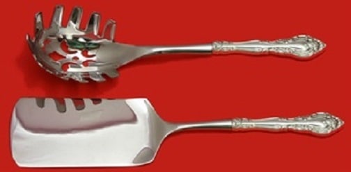 Gorham Baronial New Sterling Silver 2pc Hostess Set: Gorham Baronial New Sterling Silver 2pc Hostess Set Enhance your dining experience with this exquisite 2-piece Hostess Set from the renowned Gorham brand. Crafted in the elegant Baronial New pattern,