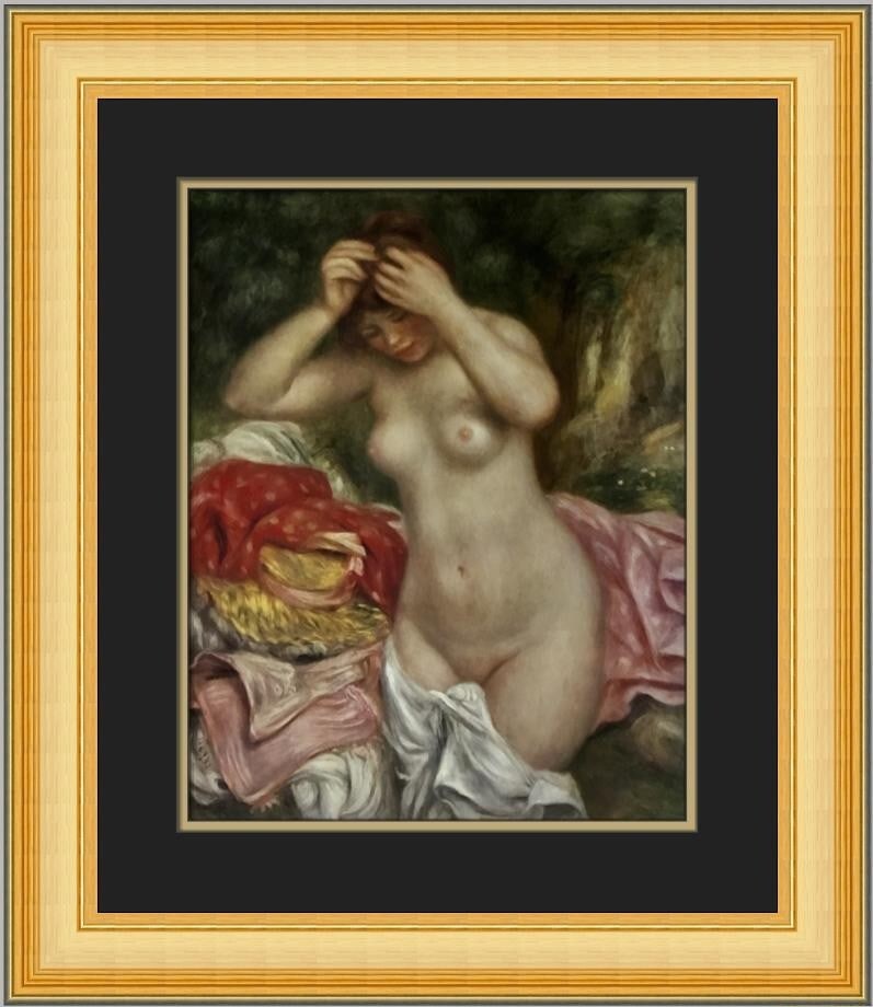 Pierre-Auguste Renoir A Bather Arranging Her Hair Custom Framed Print 1980 Impressionism (1 of 2)