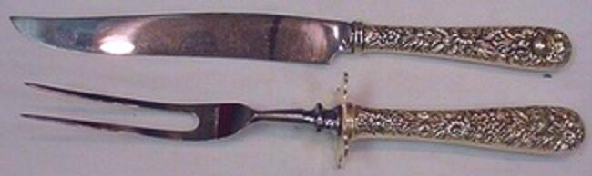 Kirk Repousse Sterling Silver 2-Piece Steak Carving Set 10 3/4" (1 of 2)