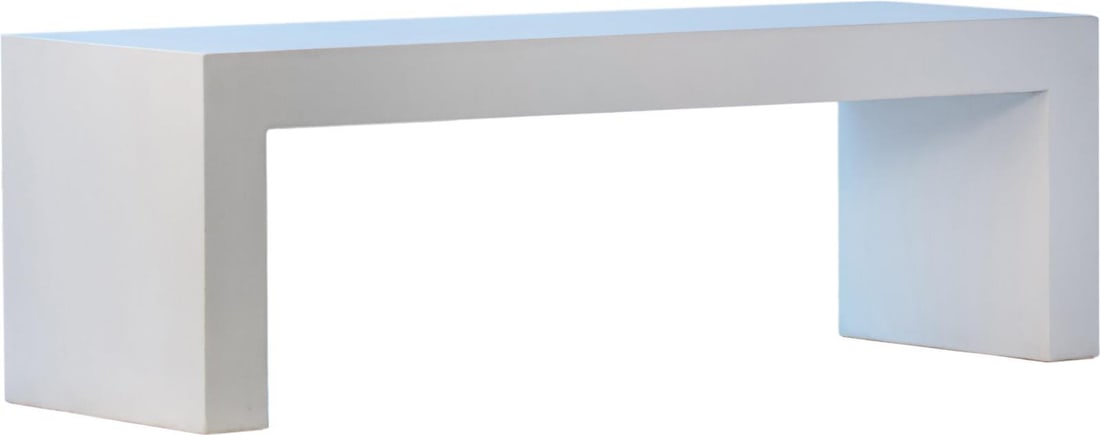 Blazer Collection Natural White Sealed Concrete Outdoor Bench (1 of 5)