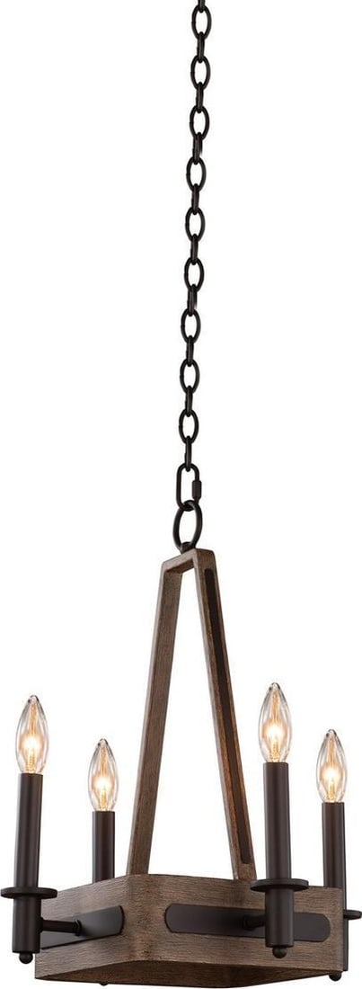 Kalco Duluth 4-Light Farmhouse Chandelier Satin Bronze Indoor (1 of 1)