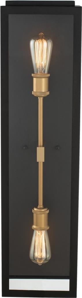 Kalco Ashland Matte Black Gold Wall Sconce Dimmable 31H (1 of 1)