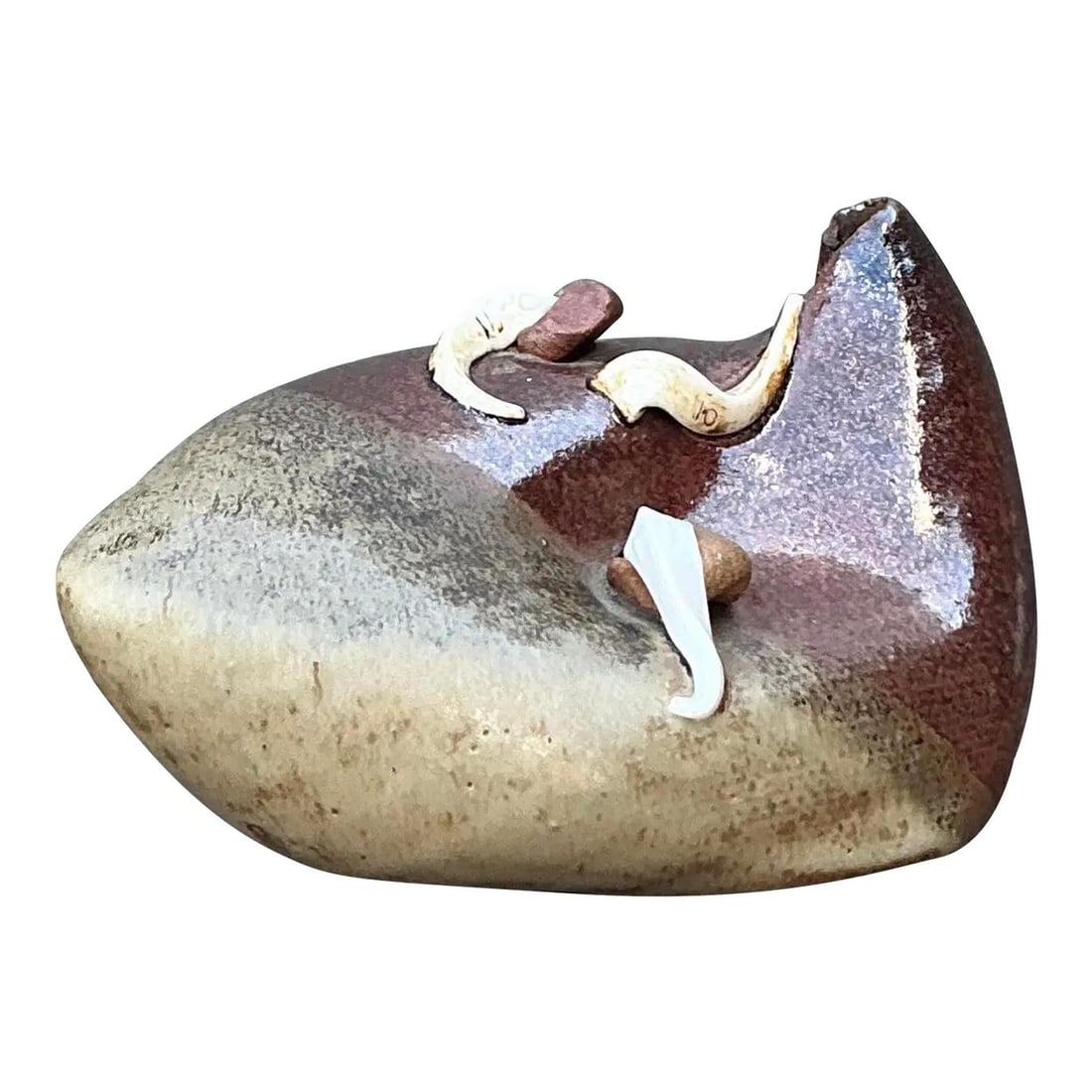 Unique Vintage Boho Studio Pottery Vase with Dual-Glaze Finish: Unique Vintage Boho Studio Pottery Vase with Dual-Glaze Finish Make a bold artistic statement with this avant-garde vintage studio pottery vase. This hand-built stoneware vessel features a unique, bio