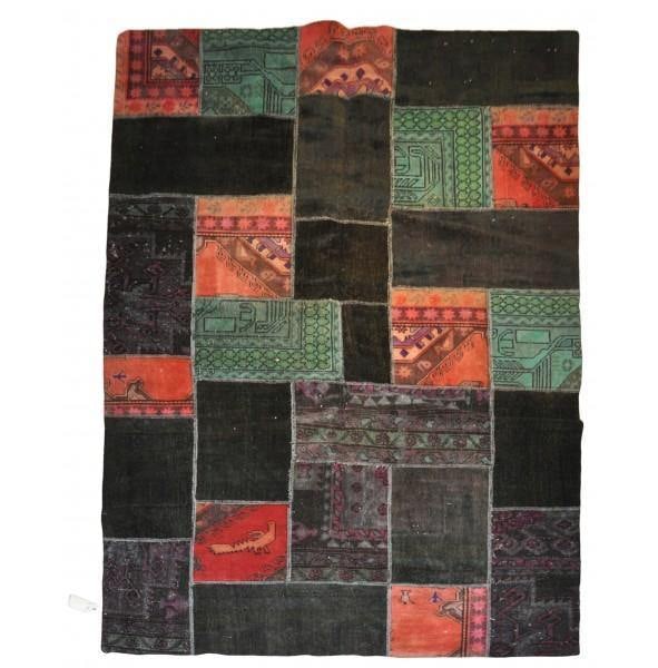 5 x 7.10 Semi-Antiqued Persian Patchwork Rug (1 of 6)