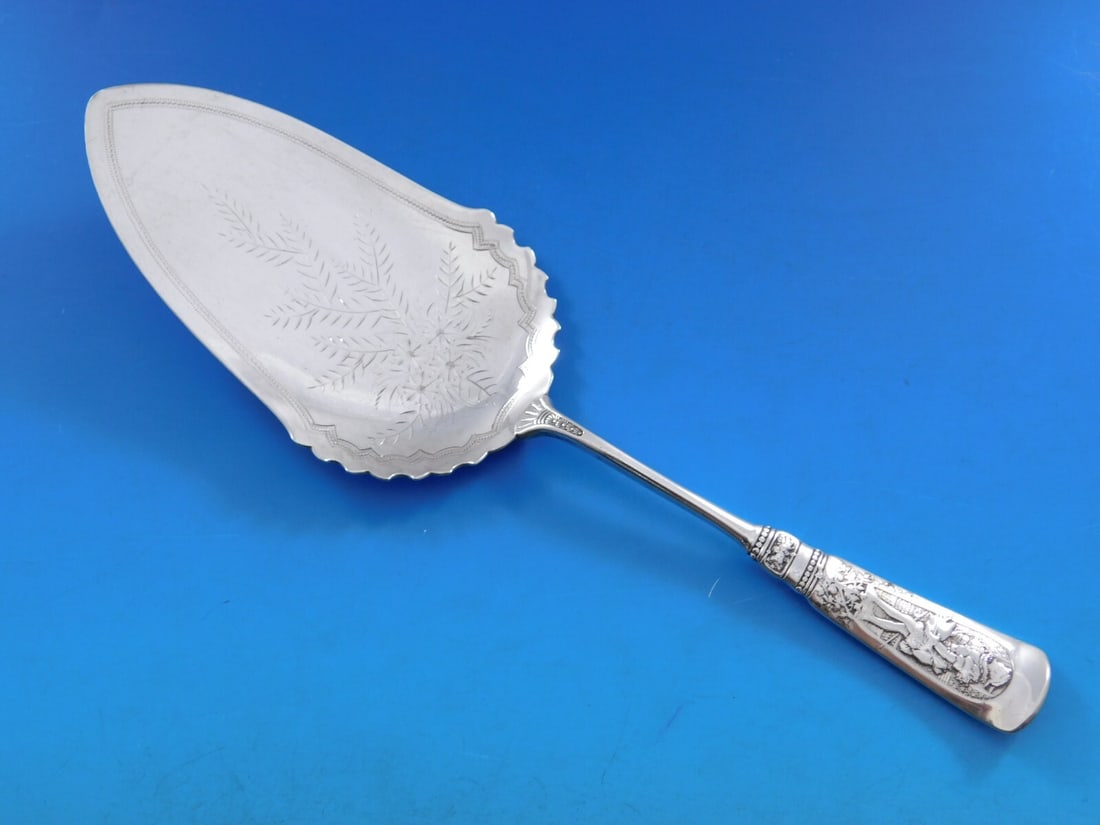 Gorham Fontainebleau Sterling Silver Pie Server Bright-Cut 9 1/4" (1 of 4)