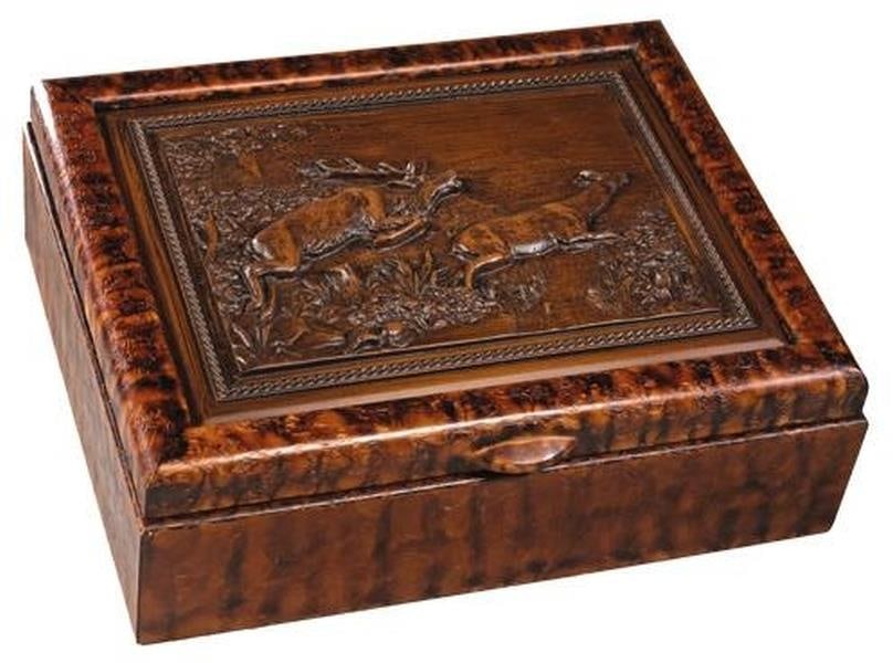 Lodge Style Elk Motif Resin Decorative Box Chestnut Green: Lodge Style Elk Motif Resin Decorative Box Chestnut Green This item is made at time of order. Please allow 42 to 70 days for production. Add a touch of nature to your home with this beautifully design