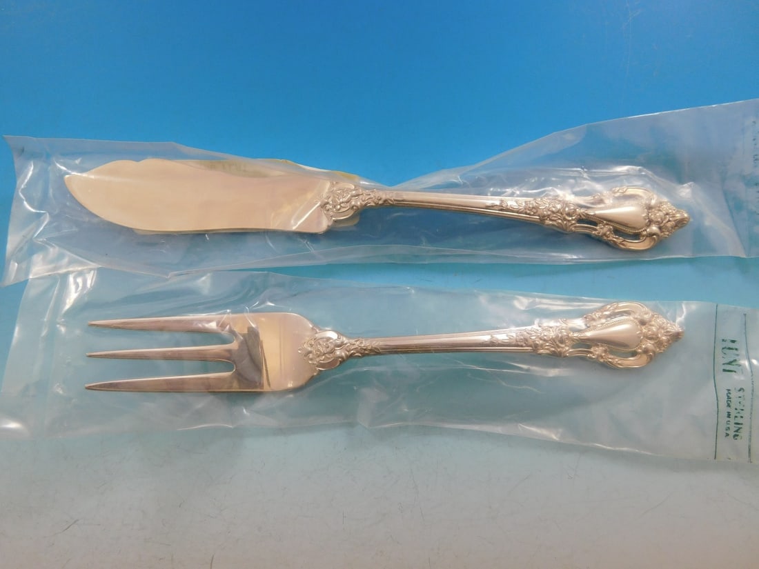 Eloquence by Lunt Sterling Silver Fish Set 24 Pieces Unused (1 of 5)