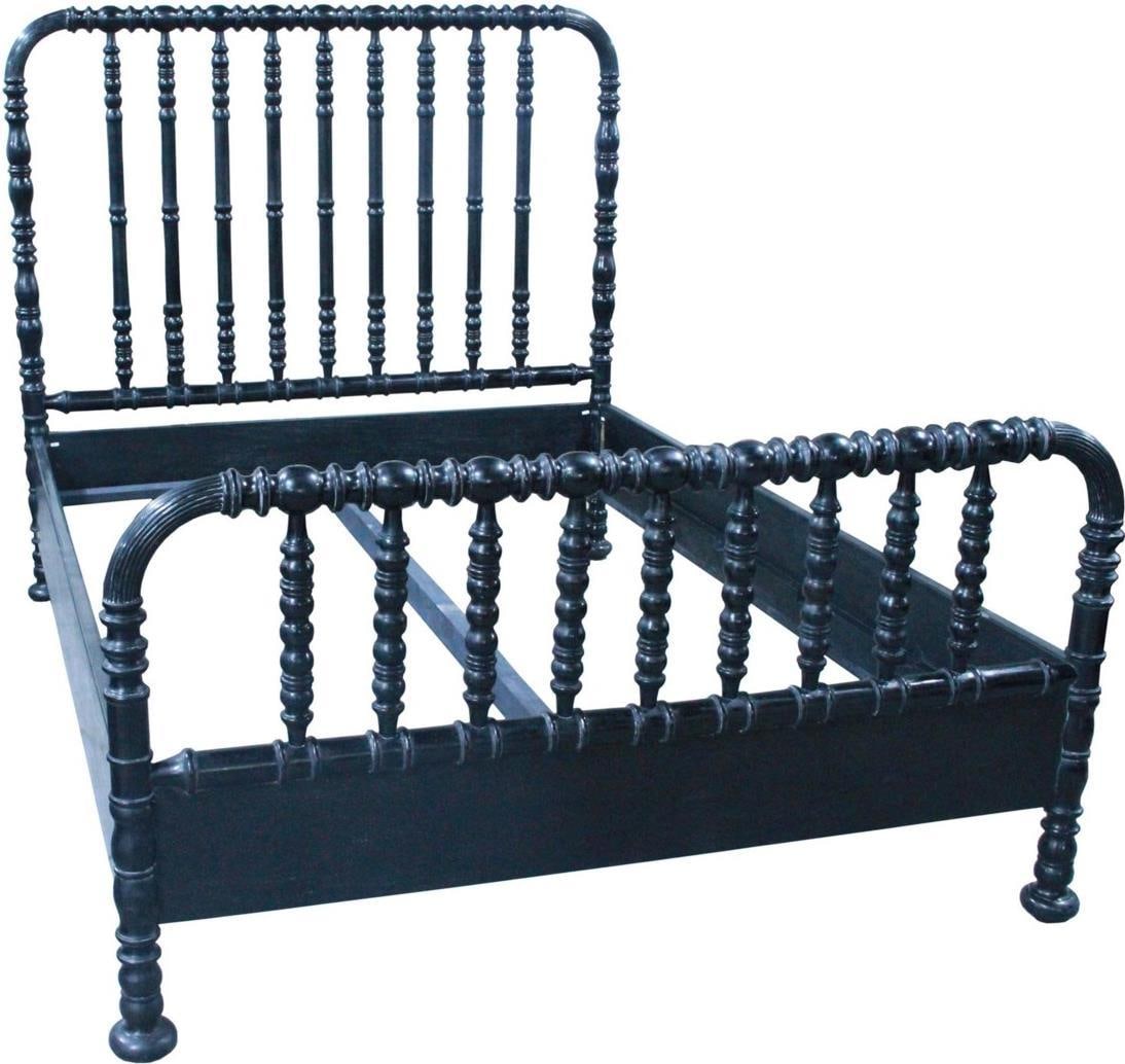 Noir Elegant Black Mahogany Eastern King Bed Hand-Rubbed Finish (1 of 1)