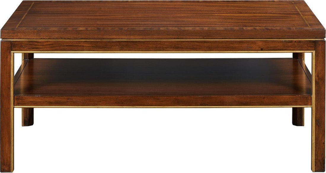 Regency Style Mahogany Cocktail Table with Gold Leaf Accents (1 of 1)