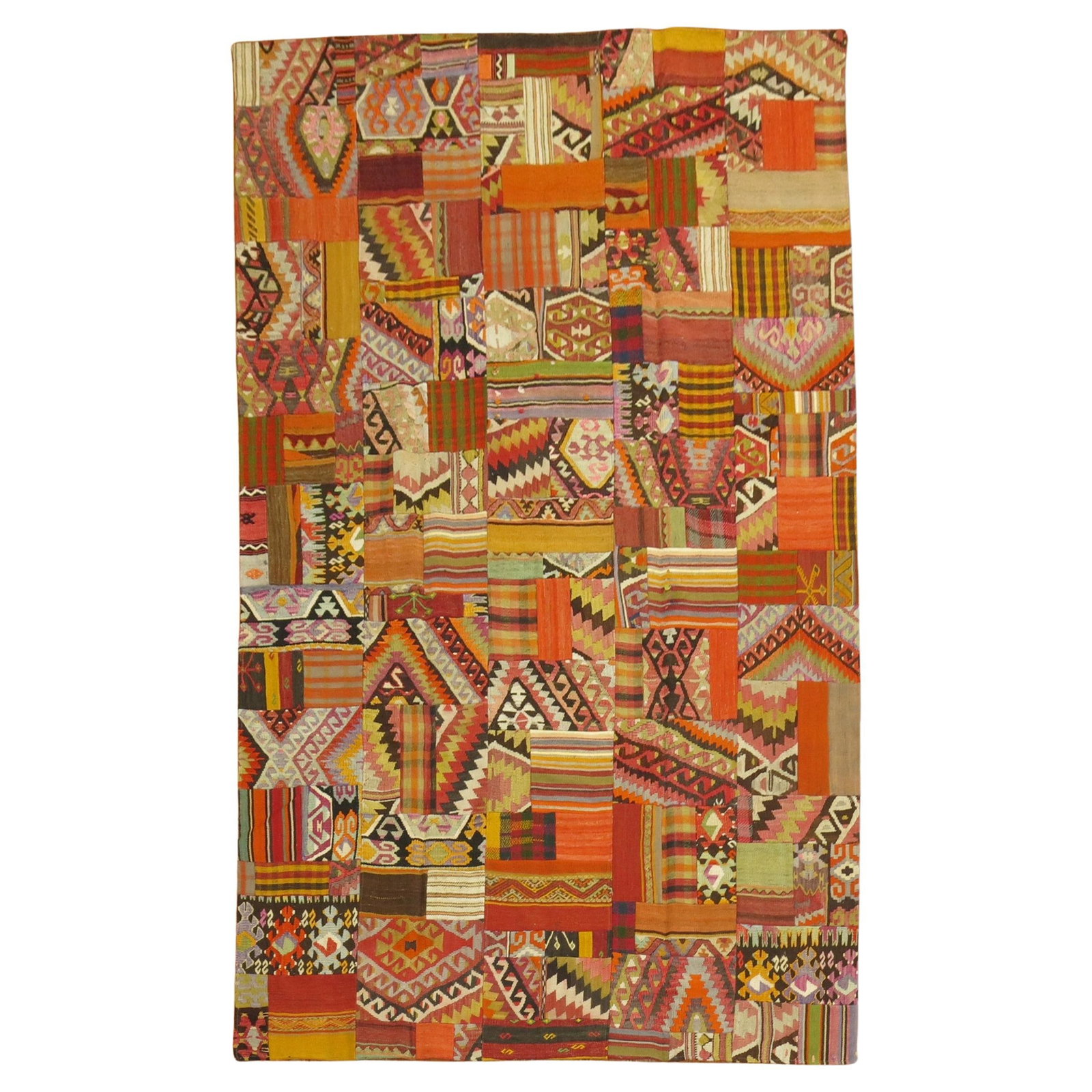 Tribal Patchwork Kilim Rug 6' x 9'2" Assorted Vintage Wool Cotton (1 of 6)