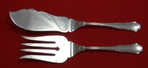 Zaramella Argenti Barocco Sterling Silver Fish Serving Set 2pc (1 of 1)